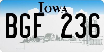 IA license plate BGF236