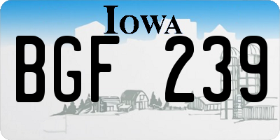 IA license plate BGF239