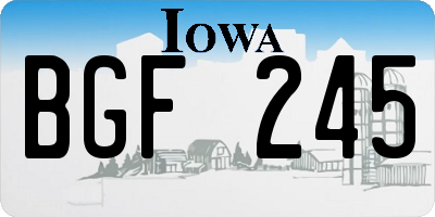 IA license plate BGF245