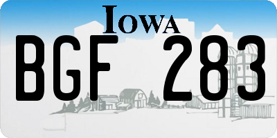 IA license plate BGF283