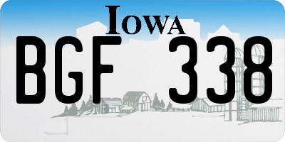 IA license plate BGF338