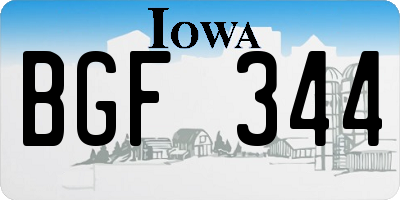 IA license plate BGF344