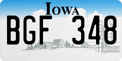 IA license plate BGF348