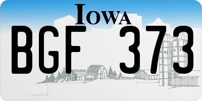IA license plate BGF373
