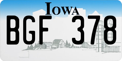 IA license plate BGF378
