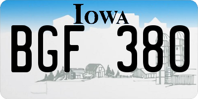 IA license plate BGF380