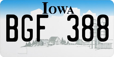 IA license plate BGF388