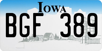 IA license plate BGF389
