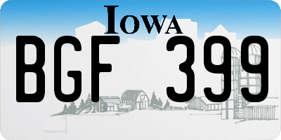 IA license plate BGF399