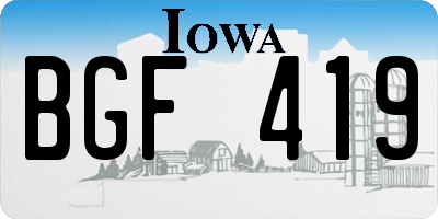 IA license plate BGF419