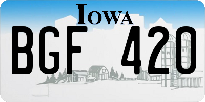 IA license plate BGF420