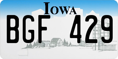 IA license plate BGF429