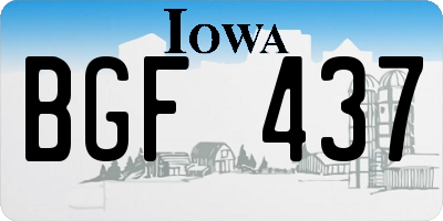 IA license plate BGF437