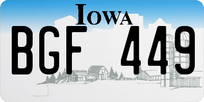 IA license plate BGF449