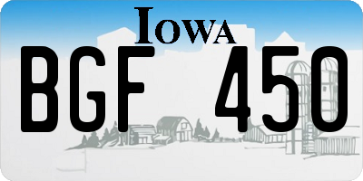 IA license plate BGF450