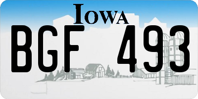 IA license plate BGF493