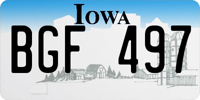 IA license plate BGF497