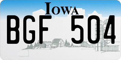 IA license plate BGF504