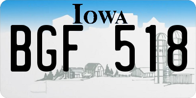 IA license plate BGF518