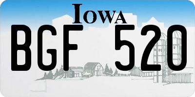 IA license plate BGF520