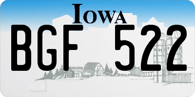 IA license plate BGF522