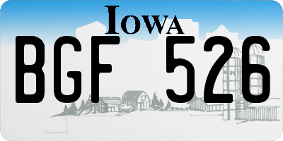 IA license plate BGF526