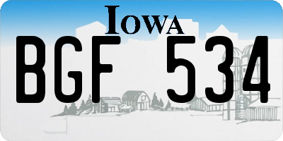 IA license plate BGF534