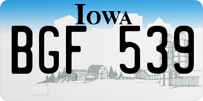 IA license plate BGF539