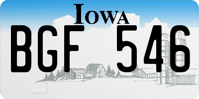IA license plate BGF546