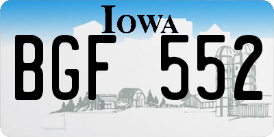 IA license plate BGF552