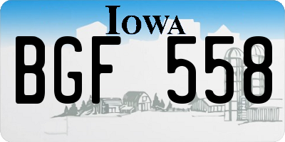 IA license plate BGF558