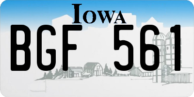 IA license plate BGF561