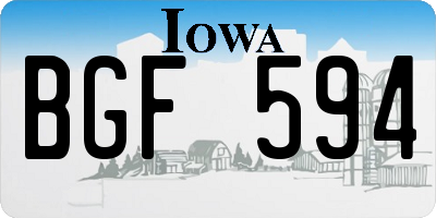IA license plate BGF594