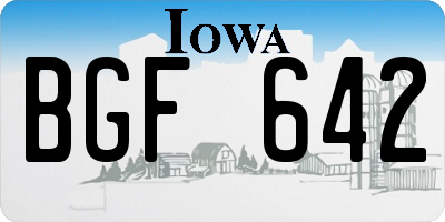 IA license plate BGF642