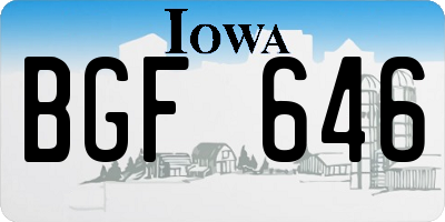 IA license plate BGF646