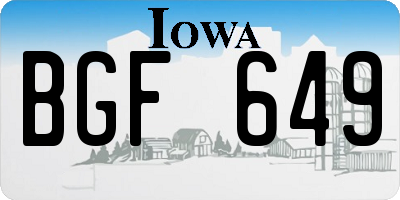 IA license plate BGF649
