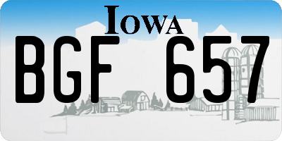 IA license plate BGF657
