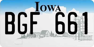 IA license plate BGF661