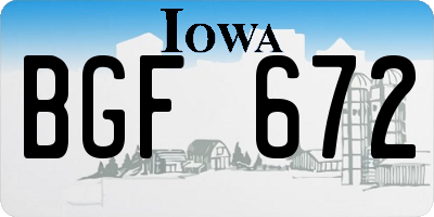 IA license plate BGF672