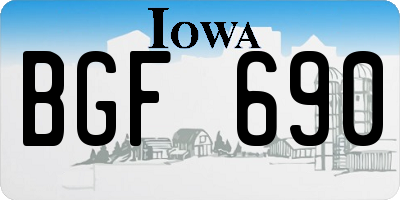 IA license plate BGF690