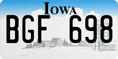 IA license plate BGF698