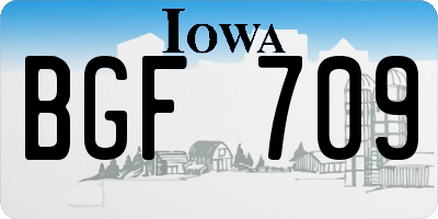 IA license plate BGF709