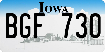 IA license plate BGF730