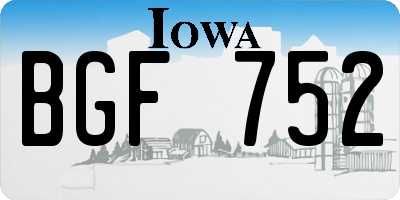 IA license plate BGF752