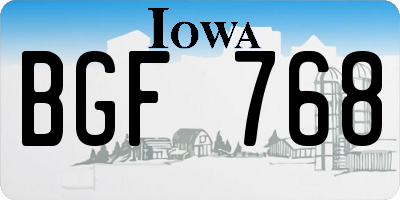 IA license plate BGF768