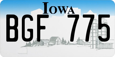 IA license plate BGF775
