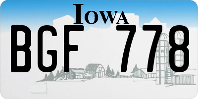 IA license plate BGF778