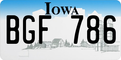 IA license plate BGF786