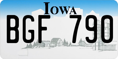 IA license plate BGF790