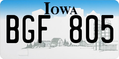 IA license plate BGF805